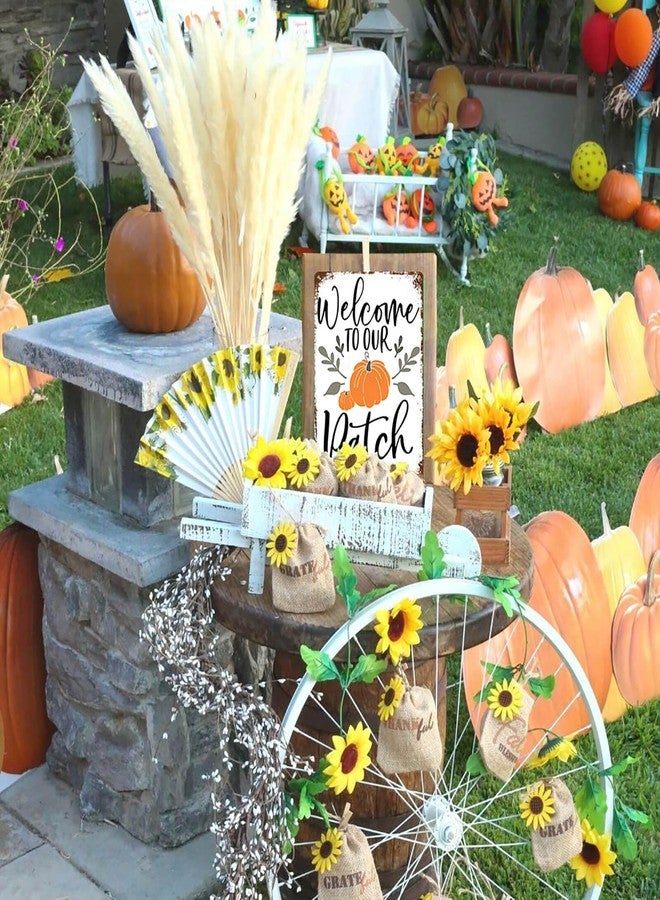 KENSILO Fall Metal Tin Sign Welcome to Our Pumpkin Patch Humor Wall Decor Farm Decoration Sign 8 x 12 inch - Image 3